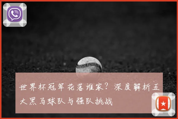 世界杯冠军花落谁家？深度解析五大黑马球队与强队挑战
